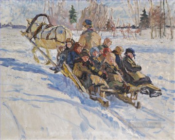 to school Nikolay Bogdanov Belsky kids child impressionism Oil Paintings